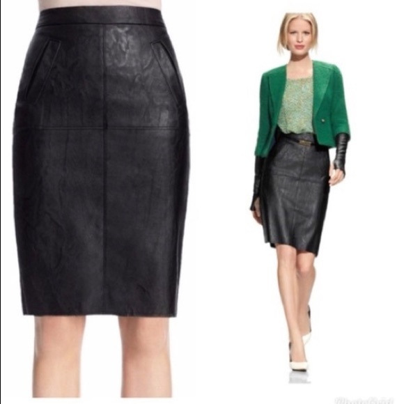CAbi Dresses & Skirts - cAbi Fleather 509 Black Faux Leather Skirt